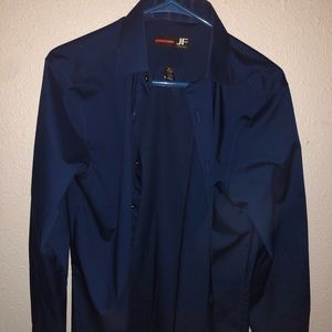 Blue button up dress shirt